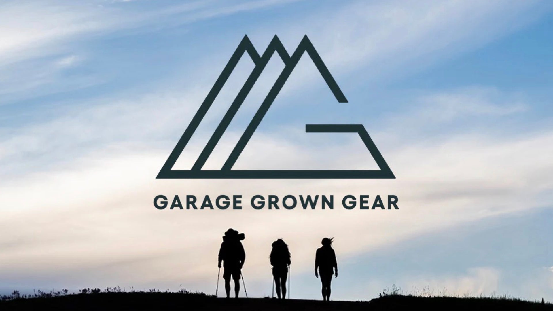 Garage Grown Gear logo with backpackers